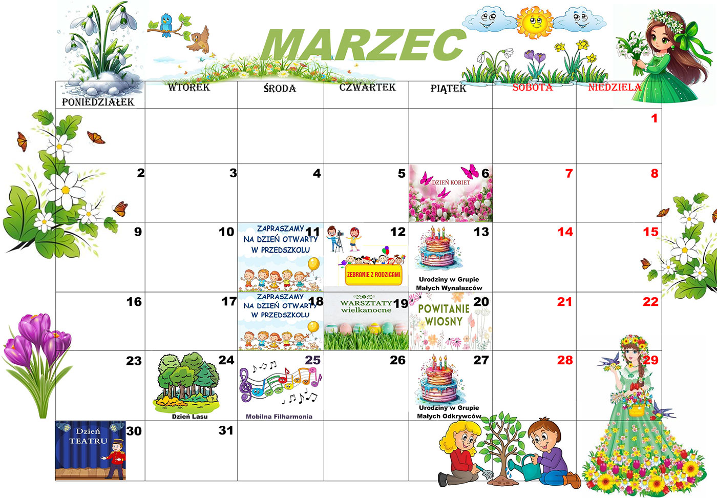 newtonek marzec kalendarz 2026